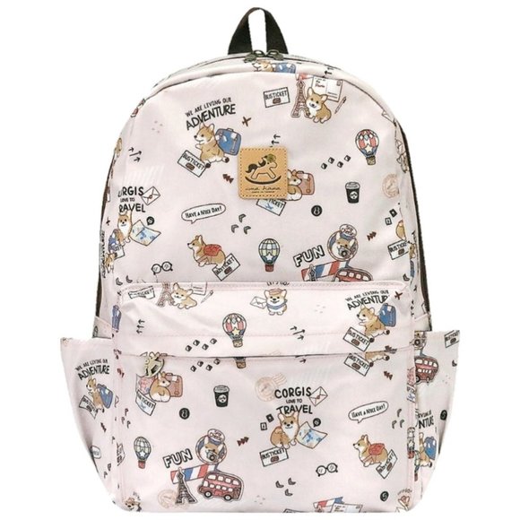 Waterproof Corgi Large Backpack for School Work - Picture 1 of 11